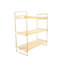 Tablette murale moderne en bois massif 15,7 po x 6,3 po x 15,7 po | Supports en métal, 100% bois véritable, charge maximale: 13,2 lb | Finition élégante dorée et brune, variations de couleurs uniques | Parfait pour la décoration intérieure et l'org