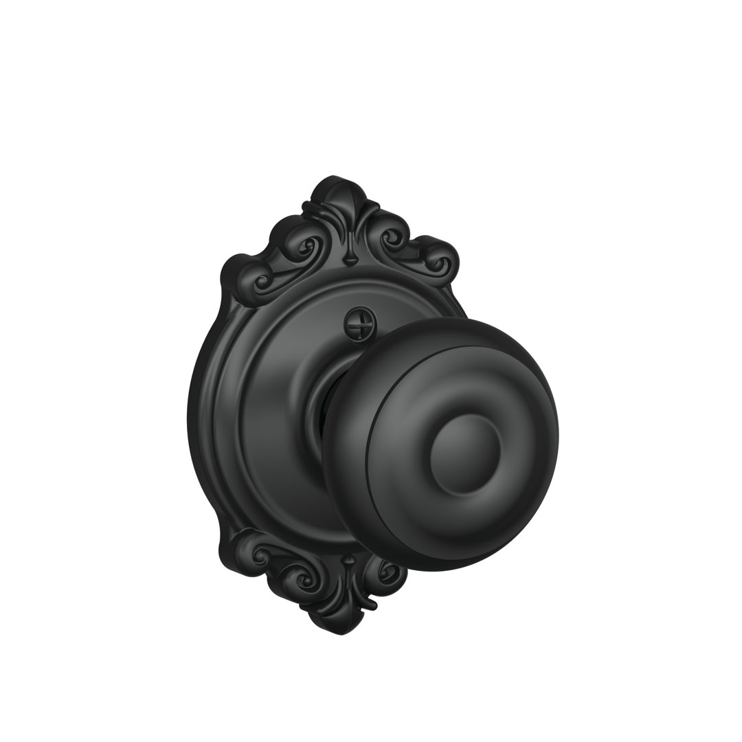 Georgian Knob with Brookshire Trim Non-Turning Lock Schlage 