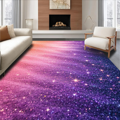 Ultra Soft Area Rug, Non Slip, Stain Resistant, Washable Area Rugs for Living Room, Bedroom, Luxurious Fluffy Pastel Living Room Rug(Purple)