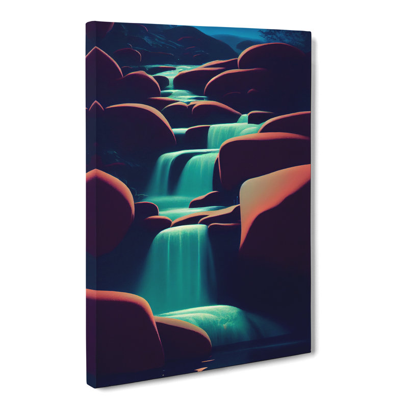 Digital Stream - Wrapped Canvas Print, 50cm H x 35cm W x 3cm D
