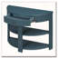 Console cannelée demi-lune avec tiroir et tablettes-600970663