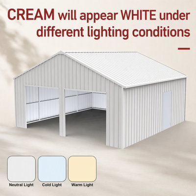 45FT x 25FT Durable Metal Garage Barn Shed with Reinforced Roof and Spacious Storage for Cars and Tools