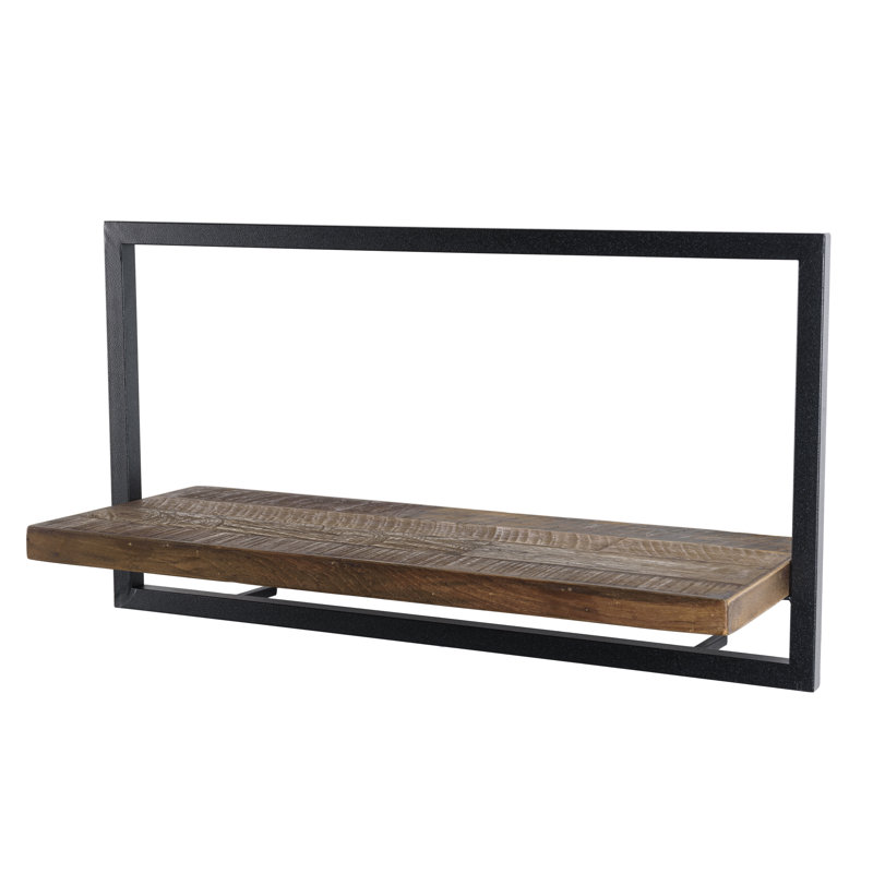 Mccombs Teak Solid Wood Floating Shelf, 35cm H x 65cm W x 25.3cm D