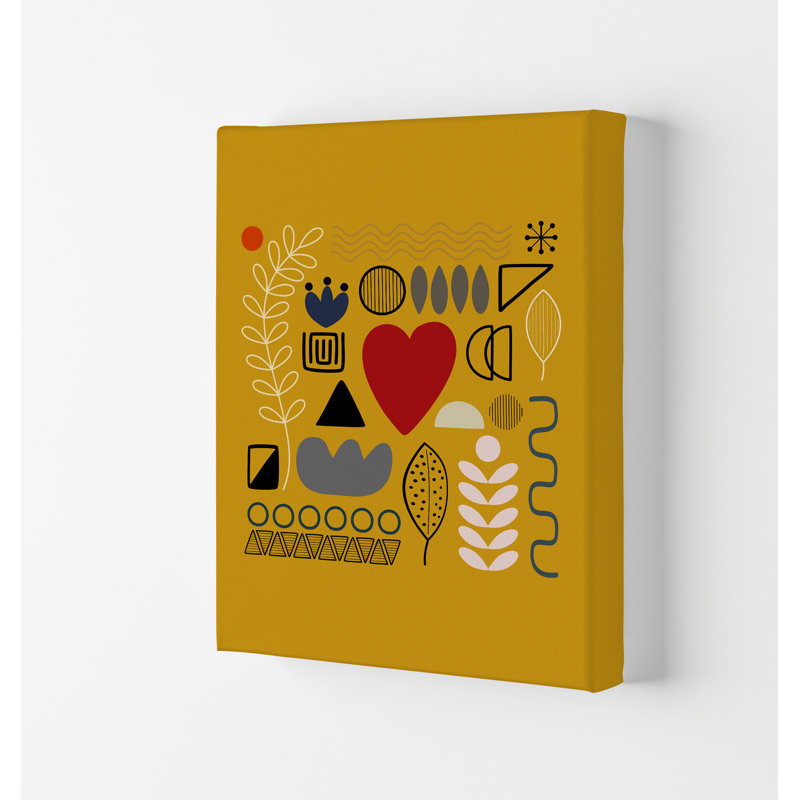 Yellow Scandinavian Abstract Shapes Original - Print, No Frame, 84cm H x 59cm W x 1cm D