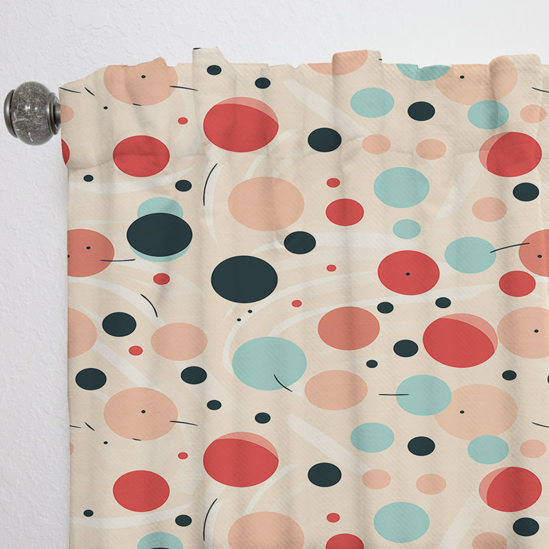 Motif à pois Nostalgic Charm - Rideau abstrait - Rideau abstrait obscurcissant - 1 panneau, L 52 po x L 84 po