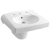 Brenham Ceramic 22" Wall Mount Bathroom Sink with Overflow