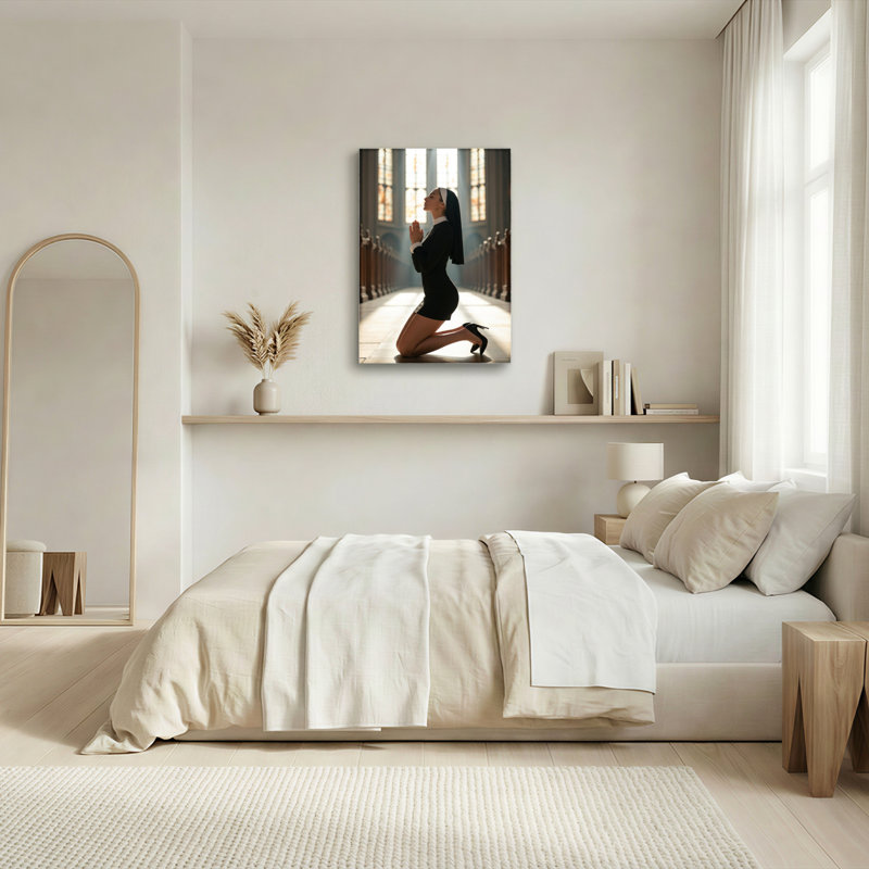 «Nun Prayer», reproduction d'art sur toile, ensemble de 1, 2436