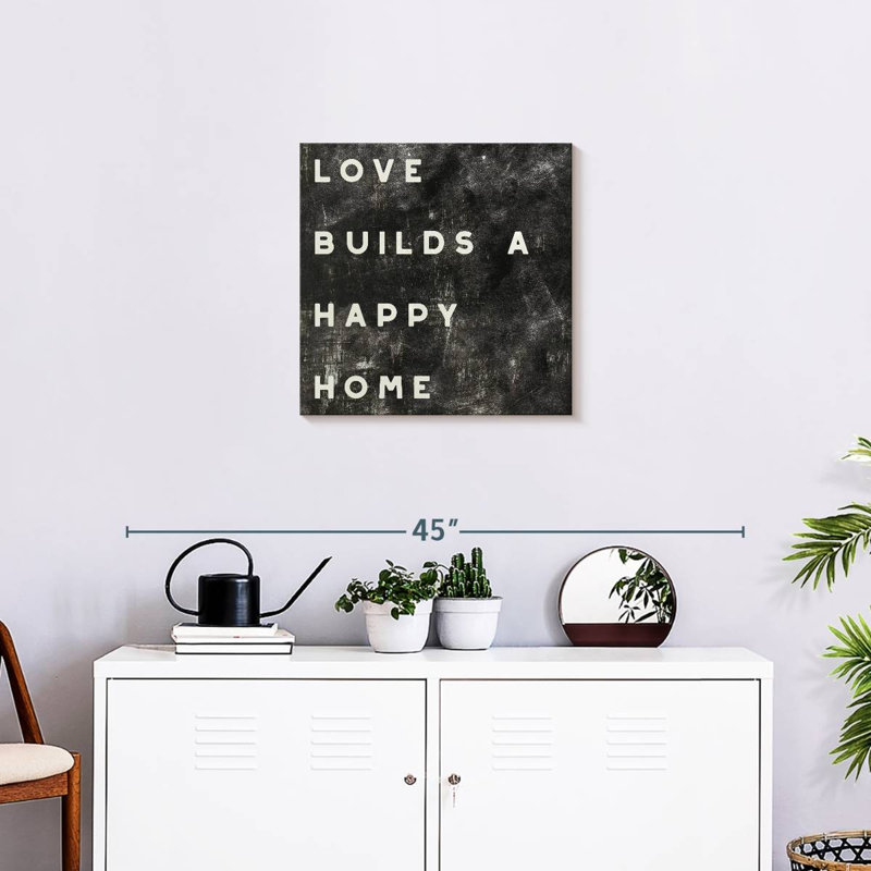 Jolie affiche murale patinée «I Home», H 20 po x l 20 po