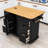 Rolling Kitchen Island Cart with Drop Leaf, Power Outlet, 6 Drawers and Storage Cabient-1927582410