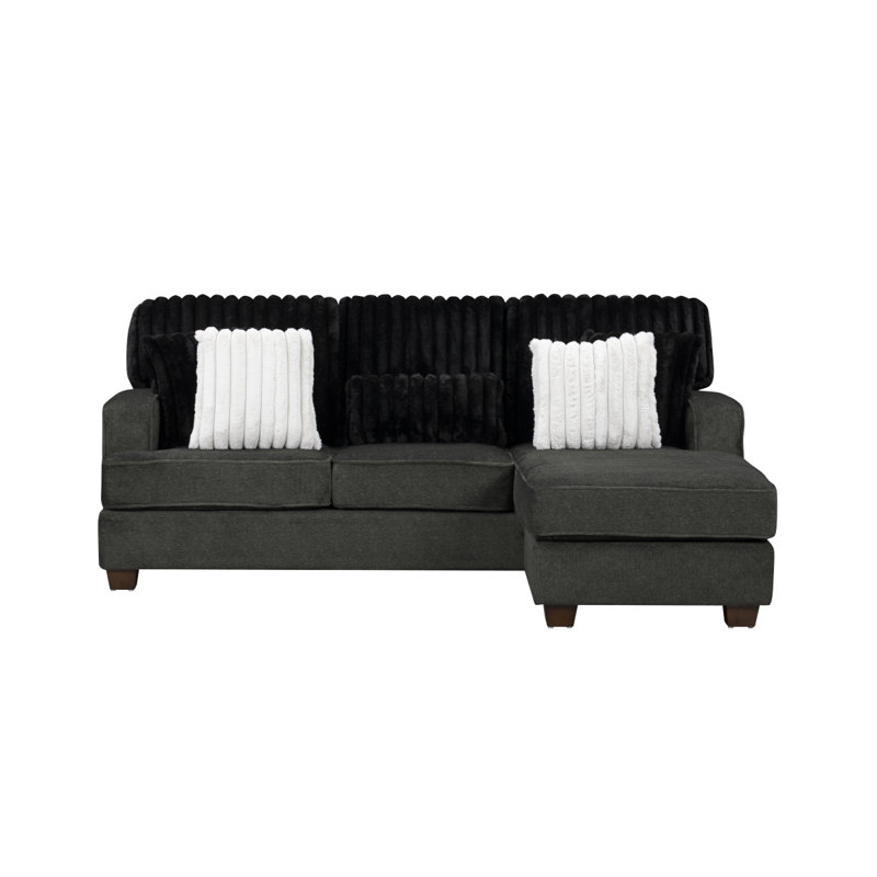 Coussins réversibles Modern, Tissu gris foncé