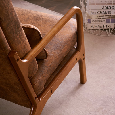 Lemley 25.6'' W Solid Wood Armchair with Lumbar Support