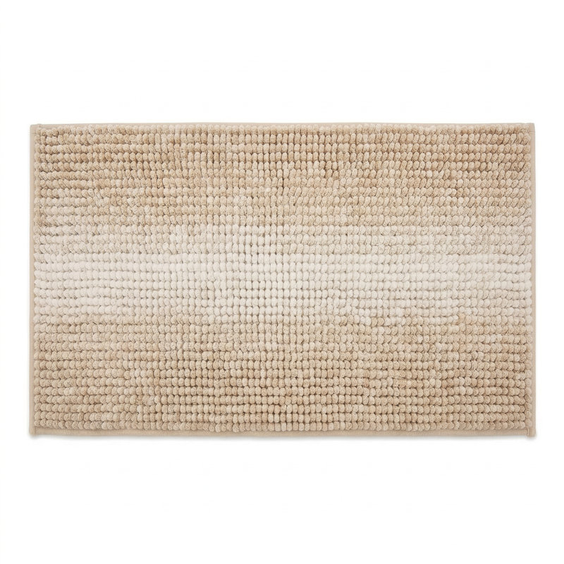 2-Piece Bathroom Rug Mat Set, Thick Absorbent Chenille Bath Rugs, Non-Slip Soft Shaggy Floor Mats, Machine Washable, Beige