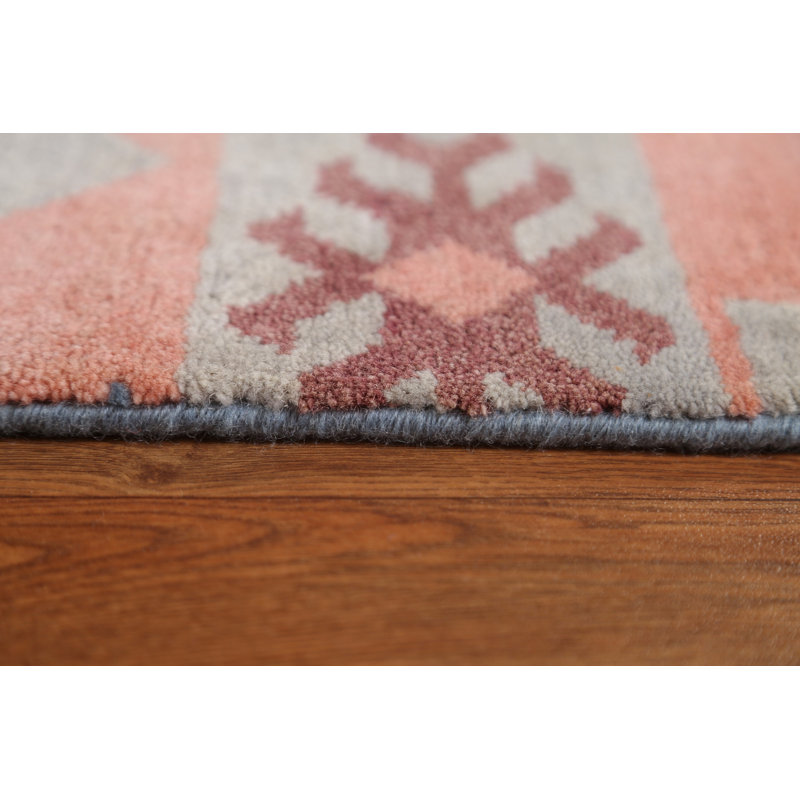Tapis oriental géométrique en laine noué à la main 8 pi x 10 pi 4 po