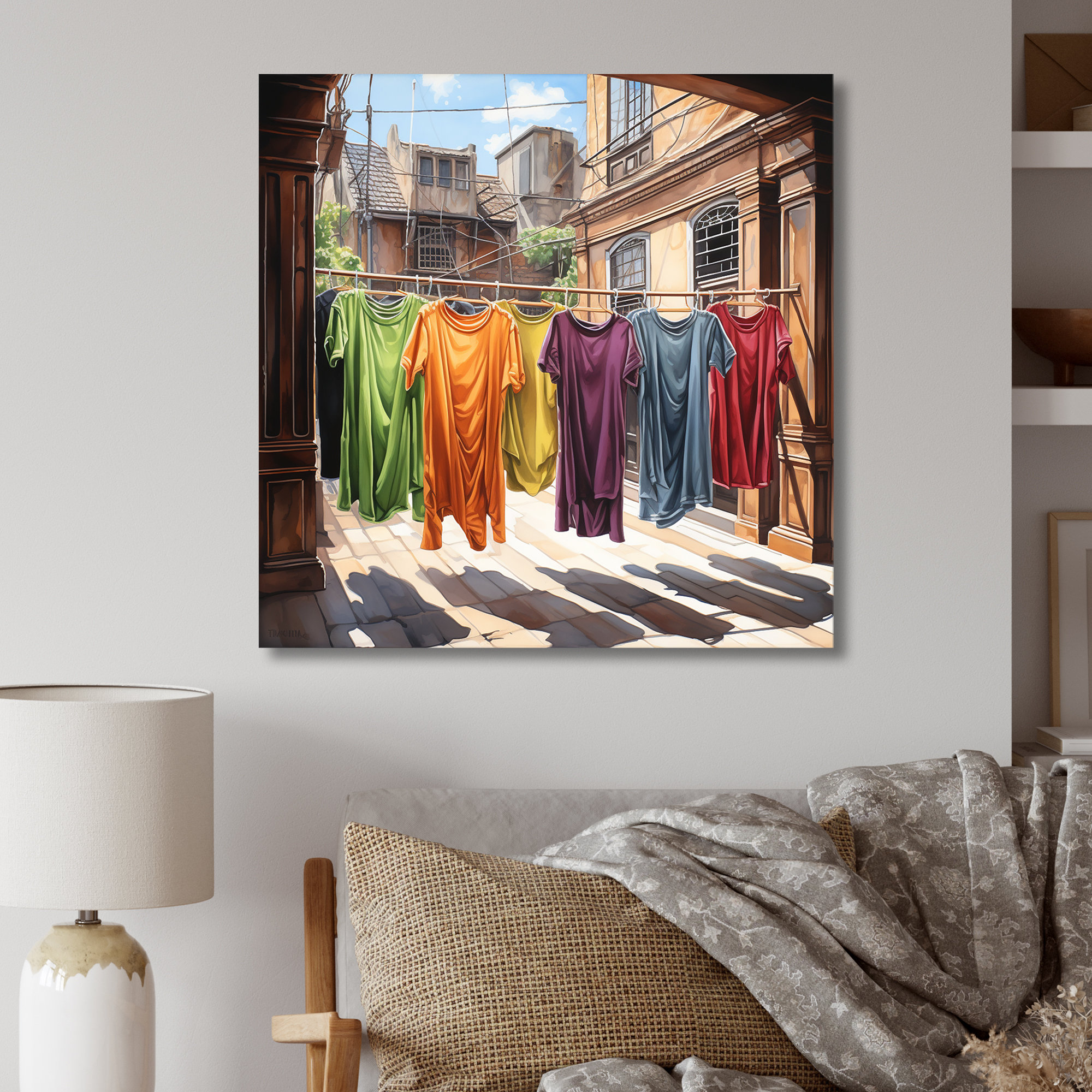 Lark Manor™ Laundry Day Village 2 - Laundry Metal Wall Art | Wayfair