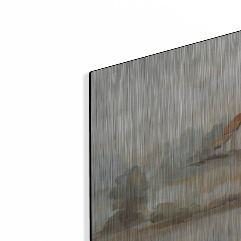  «The Old Farm Landscape» par Silvia Vassileva, art mural en métal, H 12 po x l 16 po