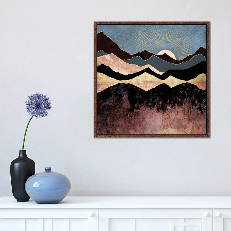 Crimson Peaks - Print on Canvas, Classic Brown Wood Framed, 45.72 cm H x 45.72 cm W