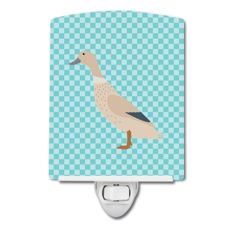 West Duck Check Ceramic Night Light, Blue