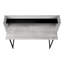 Bureau d'ordinateur, pour bureau à domicile, avec étagères de rangement pour ordinateur portable, 122 cm (48 po), plateau en stratifié gris et structure en métal noir.-189363832