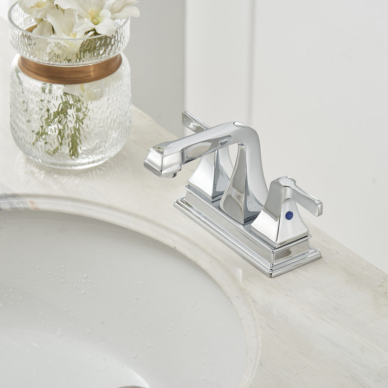 Centerset 2-handle Bathroom Faucet with Drain Assembly, Polished Chrome