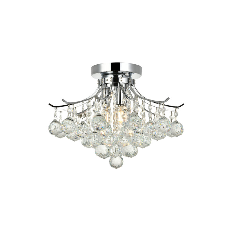 Stoller Flush Mount, 12" H x 16" W x 16" D, Chrome, 3 Lights