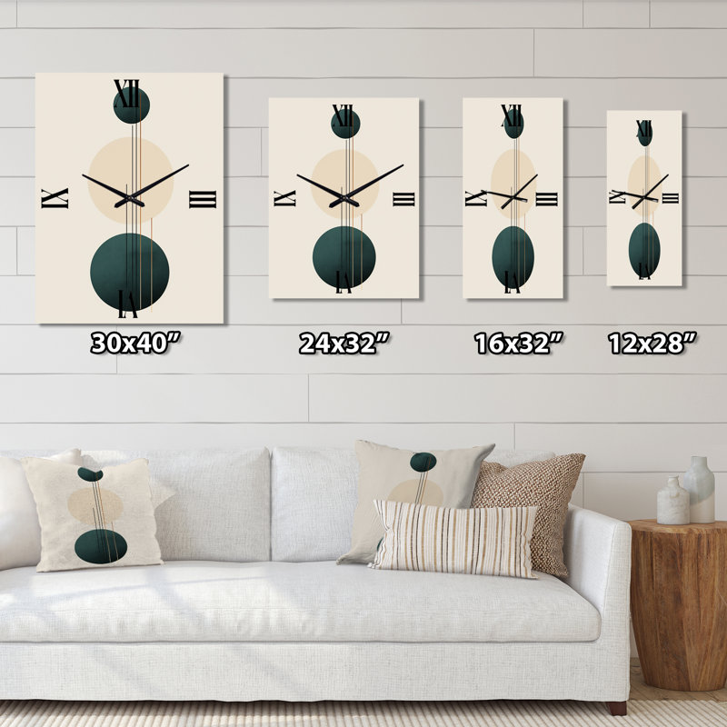 Horloge murale Mid Mid Century, H 32 po x l 24 po x P 1 po