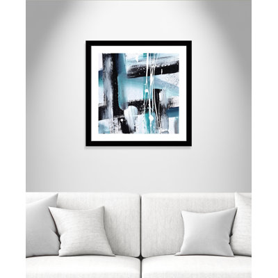 «Modern Expressions I Teal Tones», reproduction encadrée