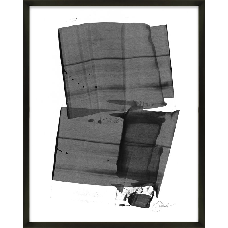 Brushstroke 3 Painting by Jacques Pilon, 30" H x 24" W x 1.25" D, Black Wood