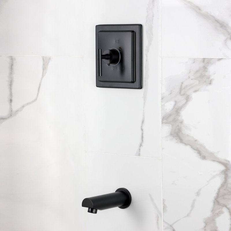 Kingston Brass Claremont Single-Handle Pressure Balanced Tub Faucet, Matte Black