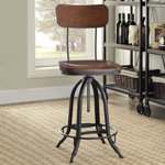 Fabron Swivel Adjustable Height Counter Stool with Metal Frame