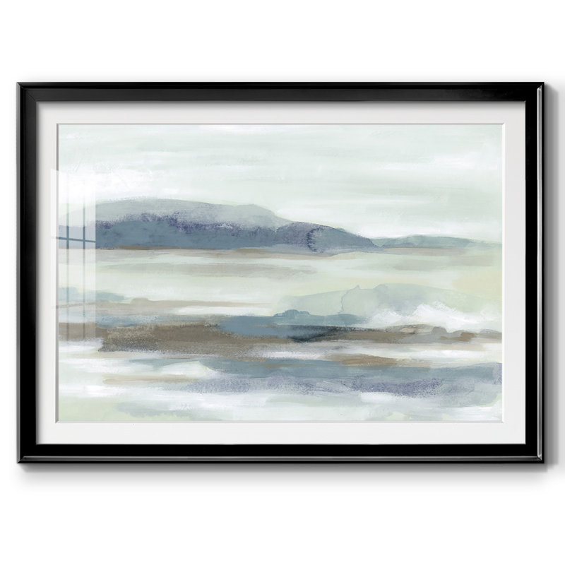 Soft Shores II - encadré avec cadre biseauté et verre, Noir, H 30 po x l 44 po x P 1,5 po
