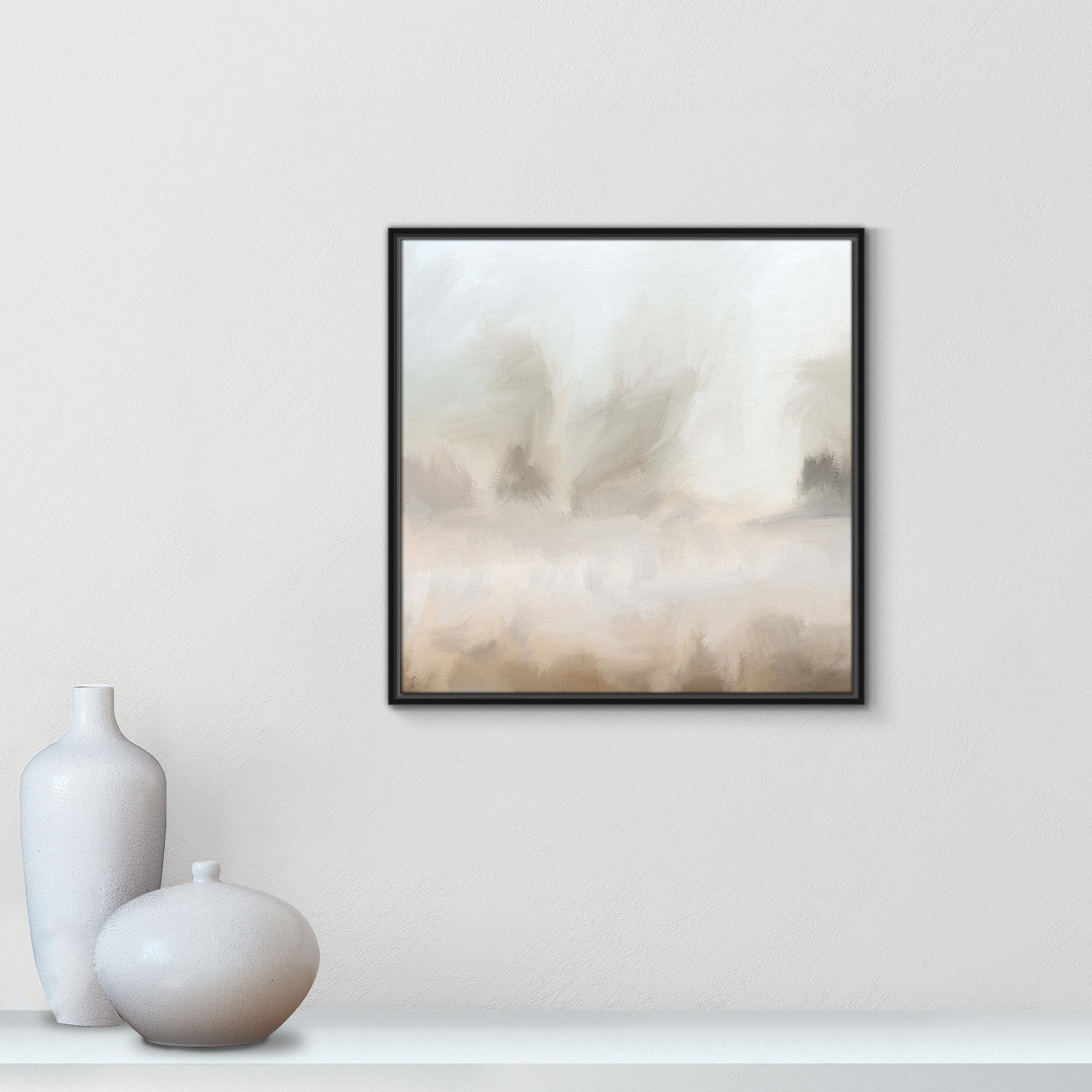 Mirage - Floater Frame Canvas, 25.5" W x 25.5" H, Black