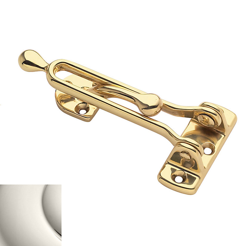 Security Door Guard, Bright Nickel