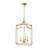4 - Light Retro Metal Rectangular Frame Lantern Chandelier