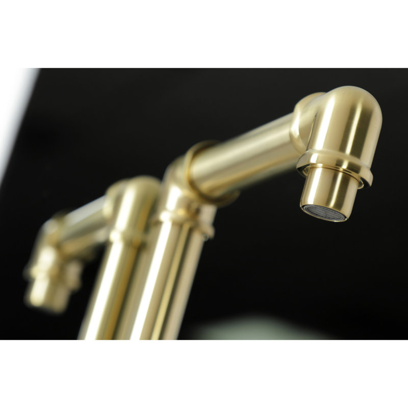 Kingston Brass Belknap Single-Handle 1-Hole Deck Mount Bathroom Faucet with Push Pop-Up, Brushed Brass