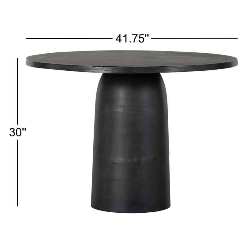 Basil Outdoor Round Dining Table, Black