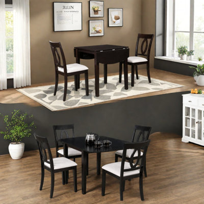 Extendable Wood Dining Table Sets(Must include both Table and Chair), Modern Small Kitchen