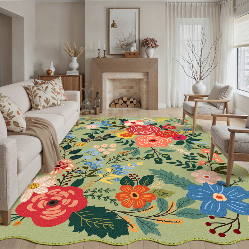 Tapis vert Laura, Vert, Rectangle 8 pi 6 po x 11 pi 6 po