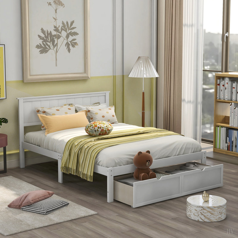 Platform Bed with Under-bed Drawers