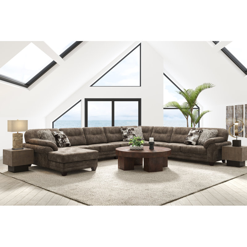 Canapé modulaire Aleyiah, Brun