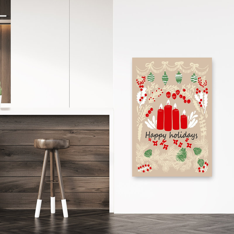 Joyeuses fêtes Evergreen, 48" H x 32" W