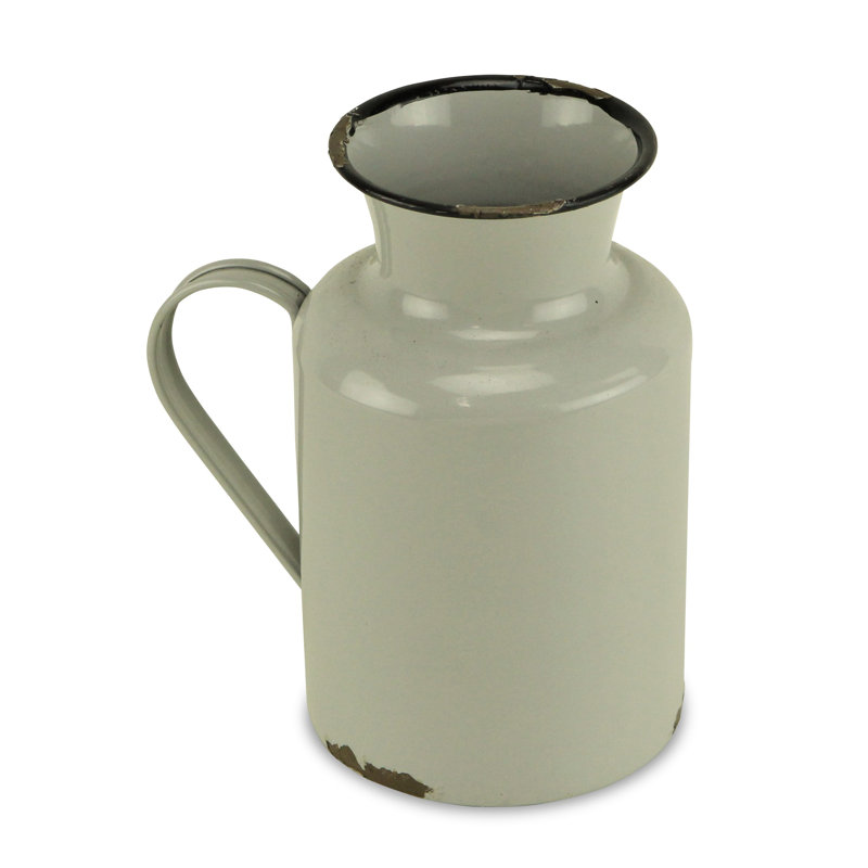 Abdullaah Metal Table Vase, Gray, 7.75" H x 4.5" W x 4.5" D