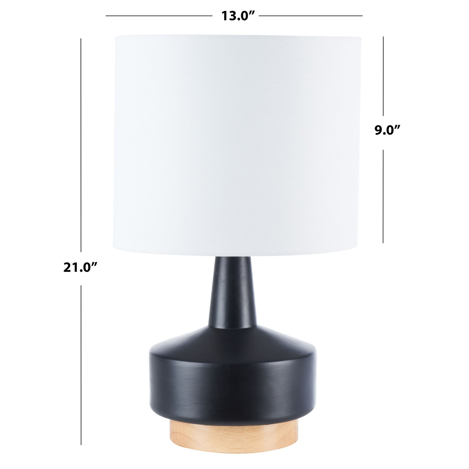 Aleksi Ceramic Table Lamp, Black