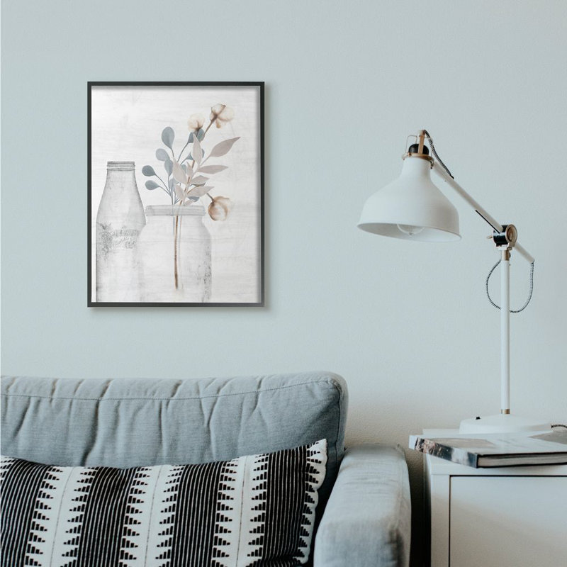 «Flower Jar Paint», impression sur toile, H 30 po x l 24 po x P 1,5 po, Giclée encadrée noir minuit