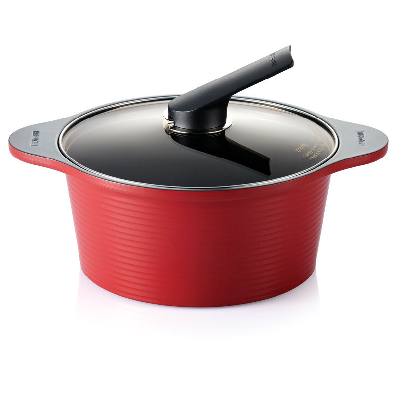 Happycall 4 pintes Pot avec couvercle, 4 pintes, Rouge