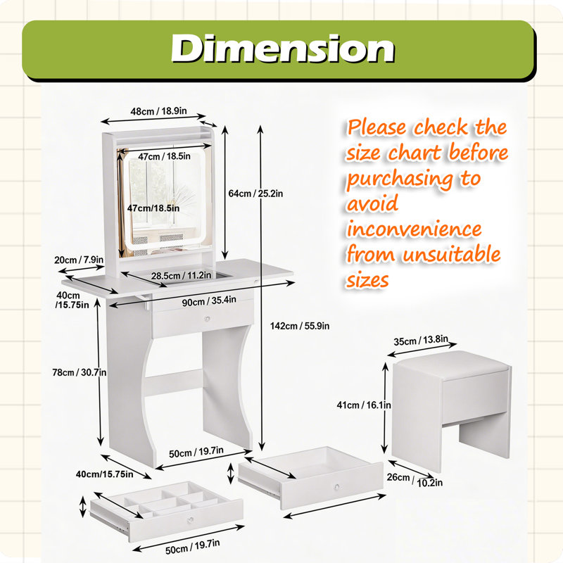 Ensemble de meuble-lavabo pour petites chambres - Petit meuble-lavabo avec tabouret