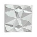 3D PVC Wall Panel – Faceted Diamond Design | White | 500 x 500 mm | Waterproof & Lightweight