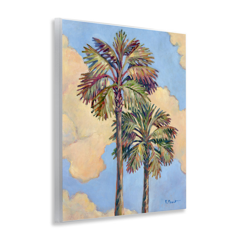  Two Palm Trees & Clouds Wall Plaque Art by Paul Brent