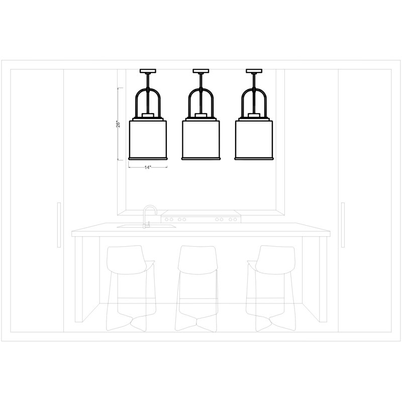 Anders 1 Light Kitchen Pendant In Midnight Black Finish With Clear Shade, Brushed Nickel