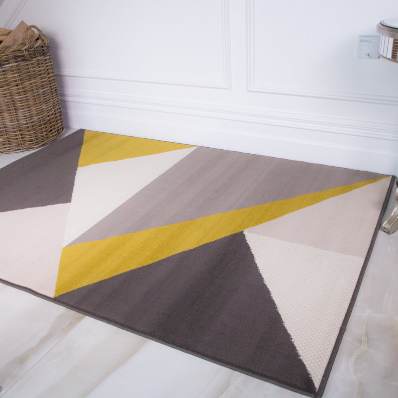 Marion Machine Woven Ochre/Gold/ Grey Indoor Rug, Rectangle 80 x 150cm