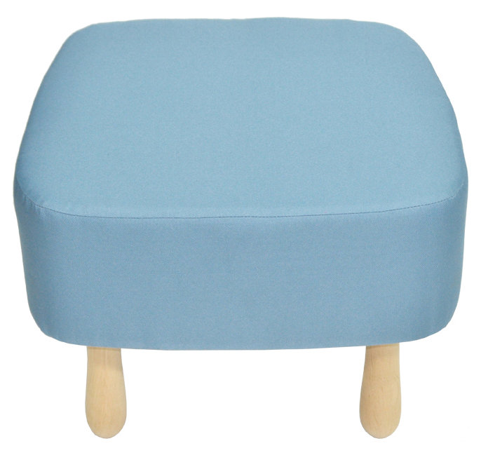 Wzór 50cm Wide Square Footstool Ottoman, Blue